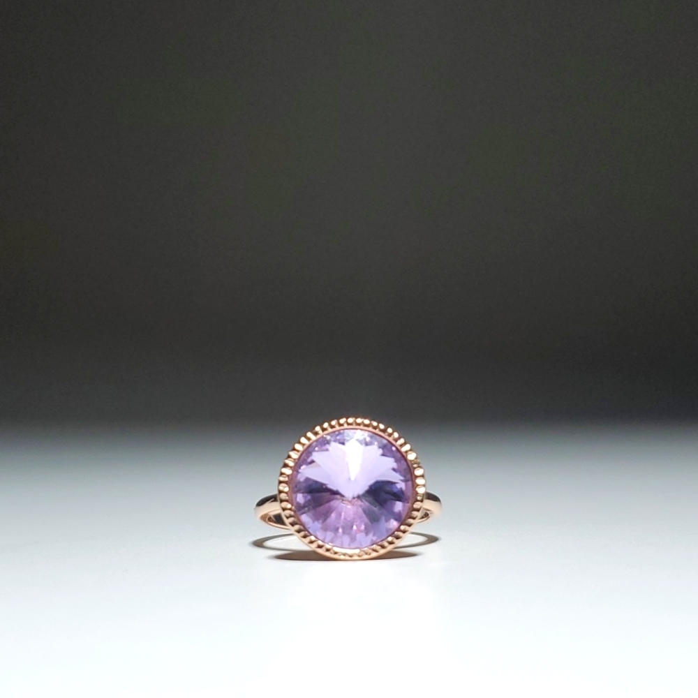 Ted Baker Rada Lilac Crystal Rivoli Ring - Picture 2 of 4